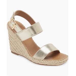 Steve Madden Gold & Tan Imply Espadrilles Wedge Sandals Women’s Size 10